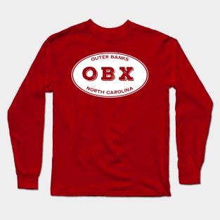 OBX Oval in White Long Sleeve T-Shirt